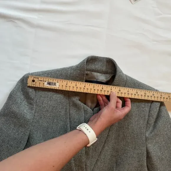 Zara Basic Collection Grey Lambswool Longline Coat Blazer Jacket XS - Picture 10 of 16